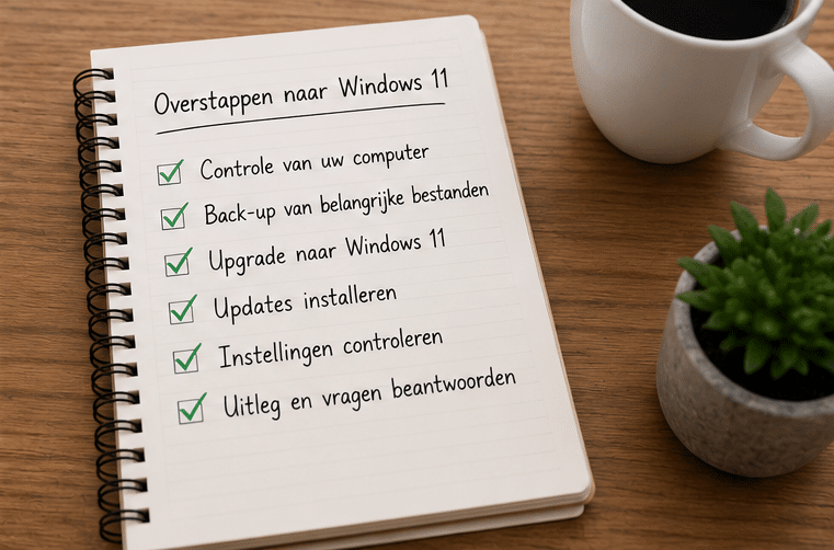Checklist met aandachtspunten voor de overstap van Windows 10 naar Windows 11.
