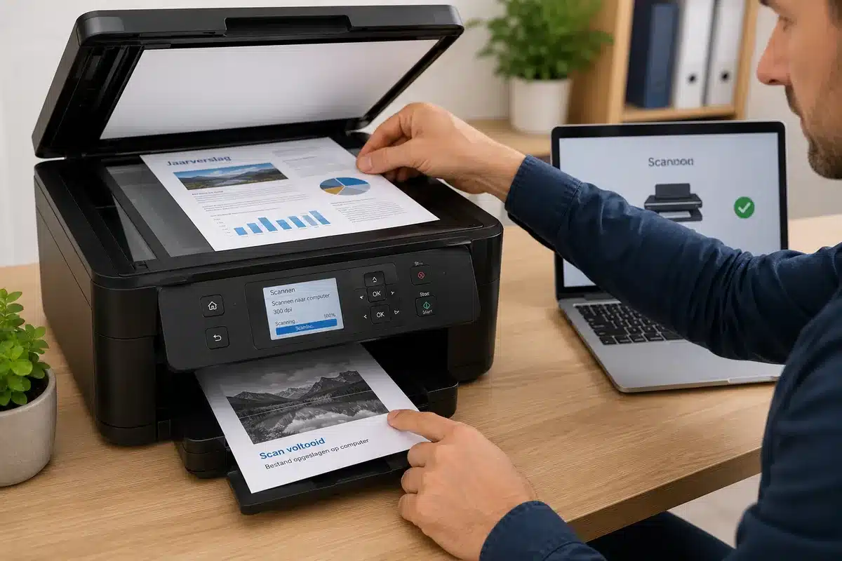 Documenten scannen met multifunctionele printer door Computer Service Noord