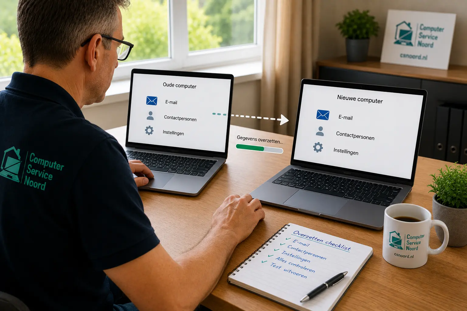 E-mail overzetten van een oude naar een nieuwe computer met hulp van Computer Service Noord
