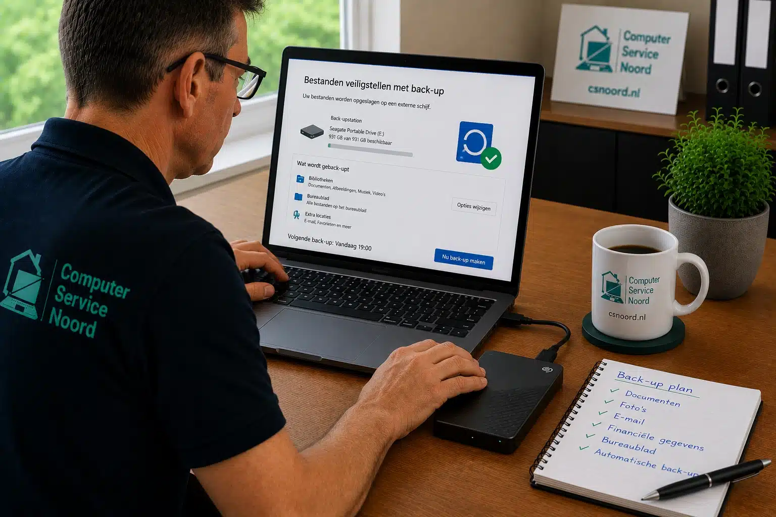 Externe harde schijf gebruiken voor een back-up van een computer of laptop