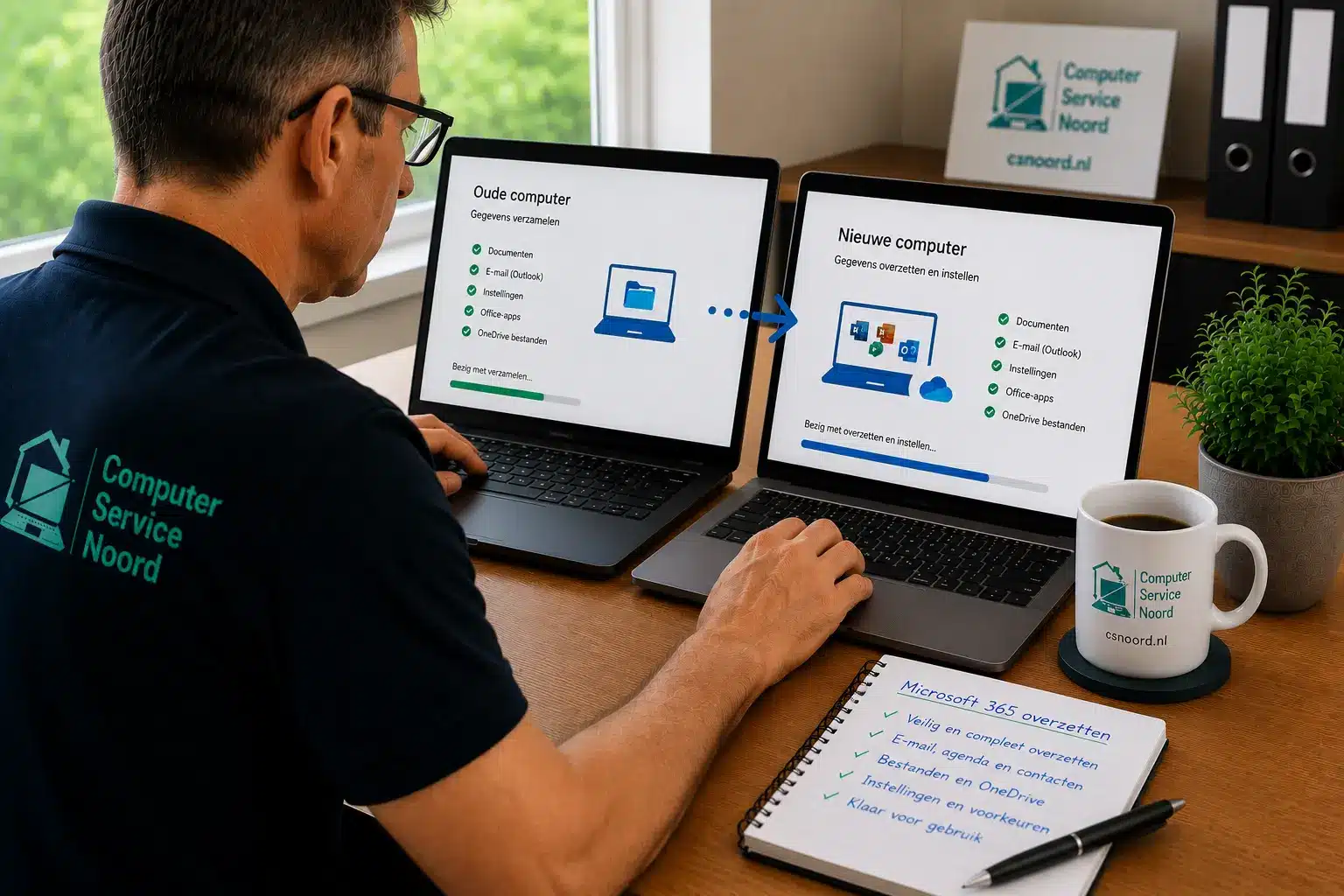 Microsoft 365 overzetten van een oude naar een nieuwe computer met hulp van Computer Service Noord