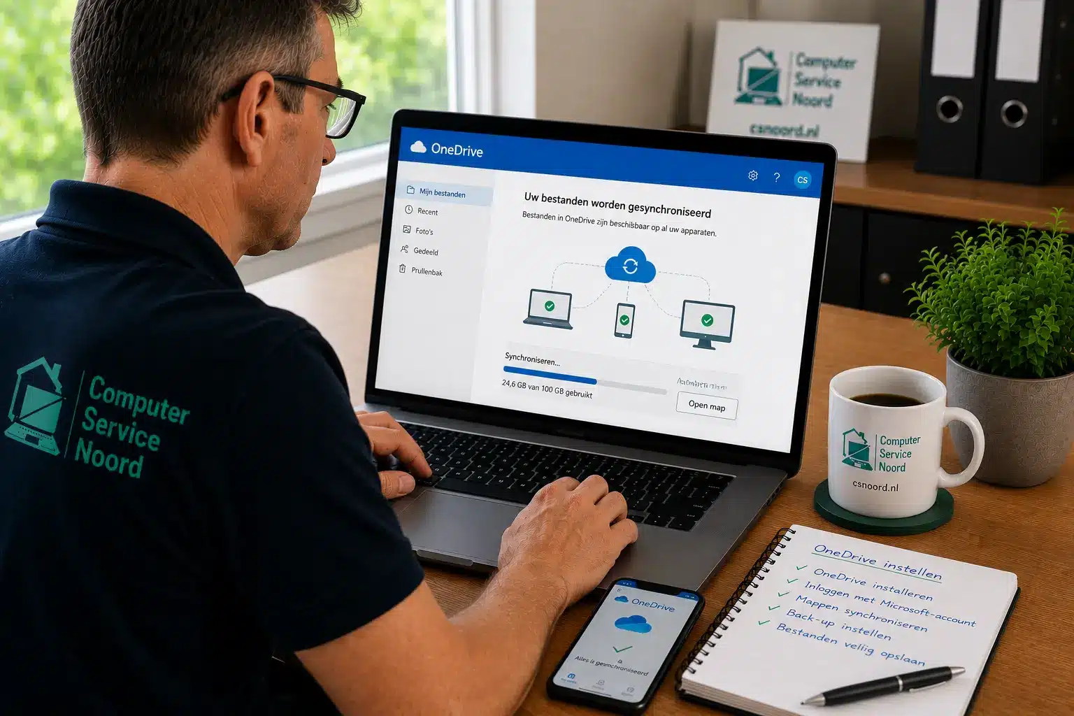 OneDrive instellen en bestanden synchroniseren met Microsoft 365 op een laptop